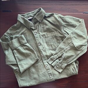 Olive Green Button-Up Shirt